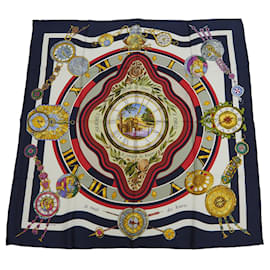 Hermès-Hermes Carre 90 Navy Silk Scarf-Navy blue