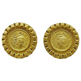 Boucles d'oreilles Coco Chanel motif pièce 95P Doré