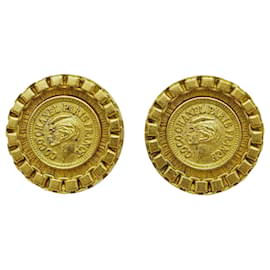 Chanel-Chanel 95P Coin Motif Coco Chanel Earrings-Golden