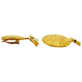 Chanel-Chanel Vintage Horse Swing Earrings-Golden