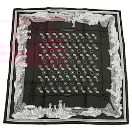 Hermès-Hermes Limited Edition Petit Care Carre Scarf-Dark red