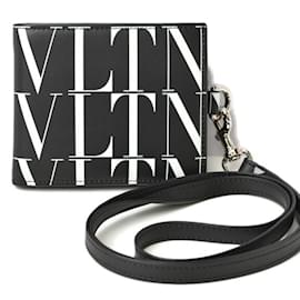 Valentino-Valentino Rockstuds Black Chain/Shoulder Wallet-Black