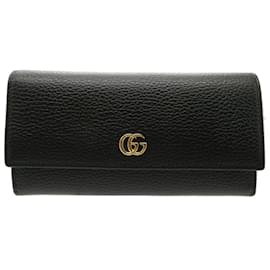 Gucci-Gucci GG Petit Marmont Leather Long Wallet-Black,Pink