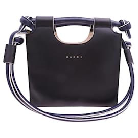 Marni-Sac à main tube Marni Marcel Knot-Noir,Bleu Marine