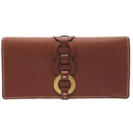 Chloé-Chloé Darryl Long Wallet in Sepia Brown-Brown