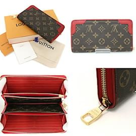 Louis Vuitton-Louis Vuitton Zippy Retiro Long Wallet-Brown,Red