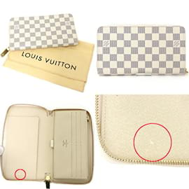 Louis Vuitton-Porta-moedas Louis Vuitton Damier Azur-Branco