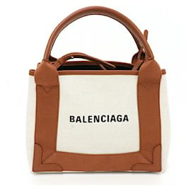 Balenciaga-Balenciaga NAVY Cabas Navy XS Tote Bag-Brown,Beige