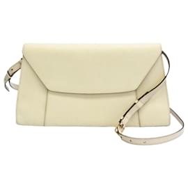 Valextra-Valextra SCARA LARGE V5C59 Women's Leather Shoulder Bag-Cream