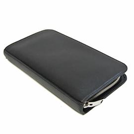 Saint Laurent-Saint Laurent Black Leather Long Wallet-Black