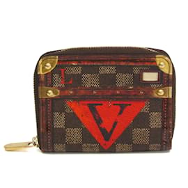 Louis Vuitton-Louis Vuitton Damier Zippy Coin Purse-Red,Damier ebene