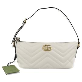 Gucci-Bolsa de Ombro Gucci GG Marmont-Branco,Cru