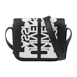 Burberry-Burberry Leather Passport Shoulder Bag-Black,White