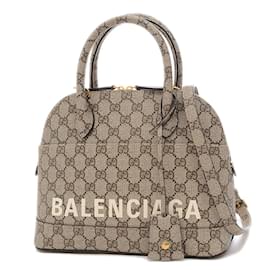 Gucci-Bolsa 2Way Zahacker Ville da colaboração Gucci Balenciaga-Bege