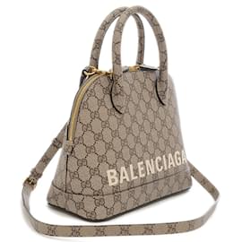 Gucci-Bolsa 2Way Zahacker Ville da colaboração Gucci Balenciaga-Bege