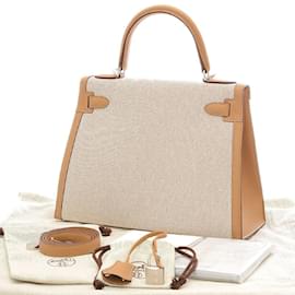 Hermès-Hermes Kelly 28 Handbag-Brown,Cream