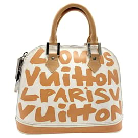 Louis Vuitton-Bolsa Louis Vuitton Alma MM Monogram Graffiti-Bege,Cru,Monograma