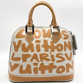 Louis Vuitton-Bolsa Louis Vuitton Alma MM Monogram Graffiti-Bege,Cru,Monograma