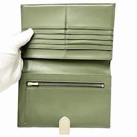 Céline-Celine Bicolor Suede Coin Purse-White,Green