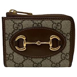 Gucci-Gucci Leather Coin Purse-Brown,Beige