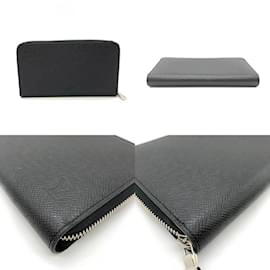 Louis Vuitton-Louis Vuitton Taiga Leather Long Wallet-Black,Grey