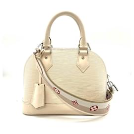 Louis Vuitton-Bolso Alma BB de cuero Epi de Louis Vuitton-Blanco,Beige,Crudo