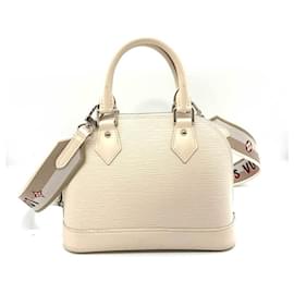 Louis Vuitton-Bolso Alma BB de cuero Epi de Louis Vuitton-Blanco,Beige,Crudo