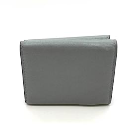 Christian Dior-Christian Dior Gray Leather Trifold Wallet-Brown