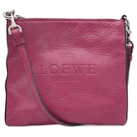 Loewe-Bolso de hombro de cuero rosa Loewe Heritage Anagram-Rosa