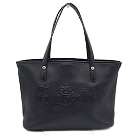 Bulgari-Bolsa tote de couro preto Bvlgari Collezione-Preto