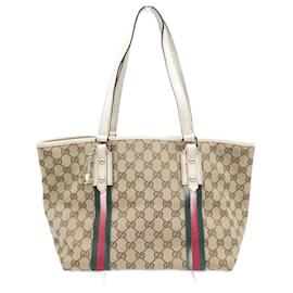 Gucci-Bolso Tote Gucci Sherry Line-Blanco,Beige