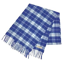 Burberry-Cachecol de cashmere xadrez Burberry-Azul