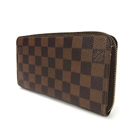 Louis Vuitton-Carteira longa em canvas Damier Louis Vuitton-Damier ebene