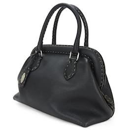 Fendi-Bolso de cuero negro Fendi Selleria-Negro