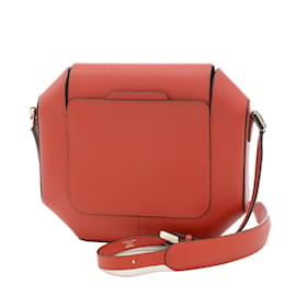 Hermès-Hermes Octagon Schultertasche aus Chevre Rouge Casaque-Rot