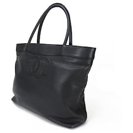 Chanel-Bolsa tote de couro caviar preto Chanel-Preto