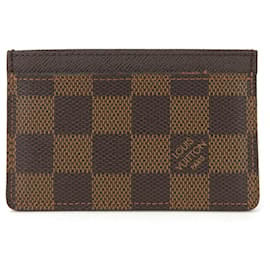 Louis Vuitton-Carteira de Cartões Louis Vuitton Damier Ebene-Damier ebene