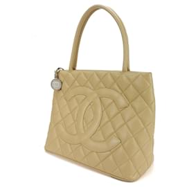 Chanel-Bolsa tote de couro bege Chanel-Bege