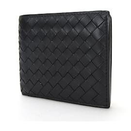 Bottega Veneta-Billetera bifold de cuero negro Bottega Veneta-Negro