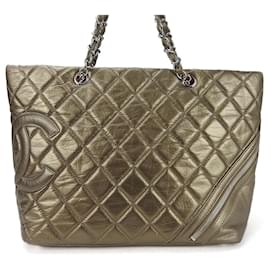 Chanel-Bolsa tote de couro bronze Chanel-Bronze