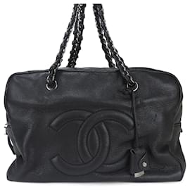 Chanel-Bolsa Boston de couro preto Chanel-Preto