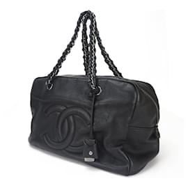 Chanel-Bolsa Boston de couro preto Chanel-Preto