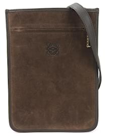 Loewe-Loewe Schultertasche aus braunem Wildleder-Braun