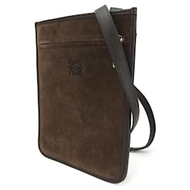 Loewe-Bolso de hombro de cuero de ante marrón Loewe-Castaño