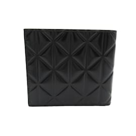 Prada-PRADA Black Leather Bi-Fold Wallet-Black