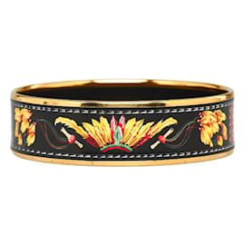 Hermès-Brazalete GM de esmalte Hermès-Multicolor,Dorado