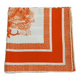 Christian Dior-Christian Dior Orange Silk Scarf-Orange