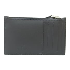 Valentino-Valentino Black Leather Card Wallet-Black