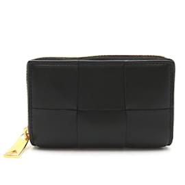 Bottega Veneta-Bottega Veneta Intrecciato Zip Around Card Case-Black