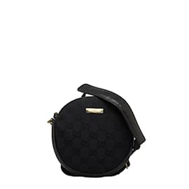 Gucci-Gucci GG Canvas Round Shoulder Bag-Black